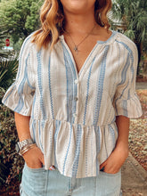 Bell Striped Top | Blue