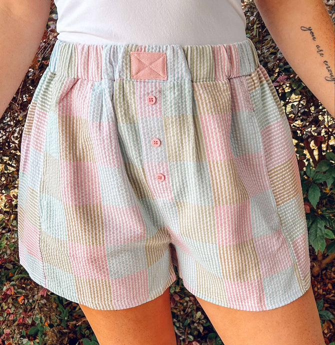 Play Checker Boxer Short | Pink