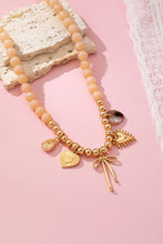 Beaded Bow Charm Necklace