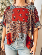 Patch Flower Oversized Knit | Rust