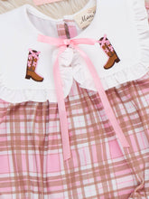 Cowgirl Cutie Boots Plaid Romper