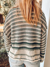 Striped Crochet Knit Sweater | Pine