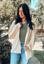 Waffle Stitched Open Cardigan | Cream