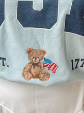 USA Teddy Bear Tee | Light Blue