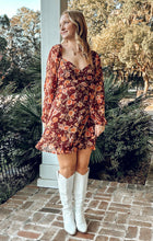 Sweetheart Floral Dress | Burgundy
