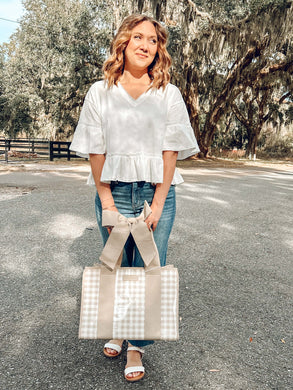 Washed Ruffle Top | White