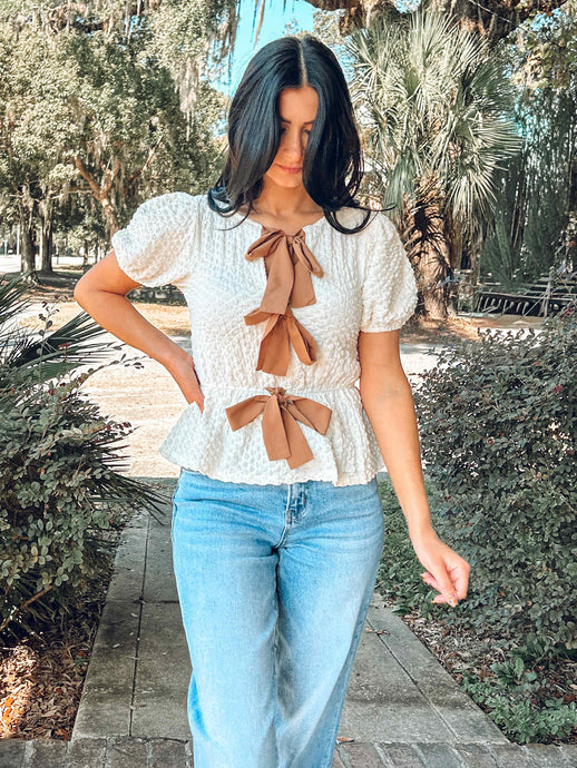 Tied With A Bow Top | Cream