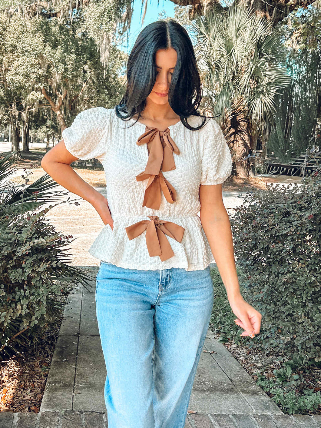 Tied With A Bow Top | Cream