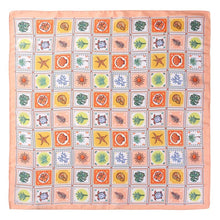 Nautical Shell & Palm Silky Feel Bandana Scarf |  Peach