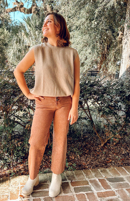 Cutest Bow Sweater Vest | Khaki