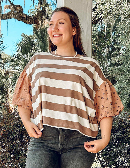 Wren Bold Striped Top | Mocha