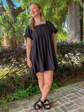 Joy Textured Babydoll Dress | Black