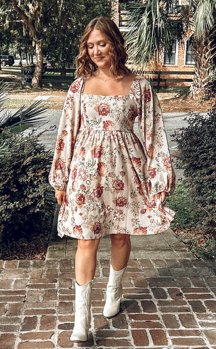 Vintage Floral Babydoll Dress