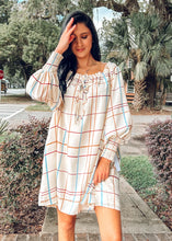 Plaid Ruffle Mini Dress | Cream