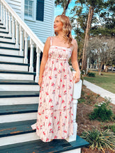 Striped Floral Maxi Dress | Peach