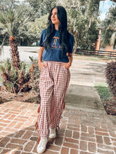 Gingham Bow Tie Cargo Pant | Brown
