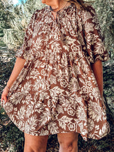 Boho Wave Floral Dress | Mocha