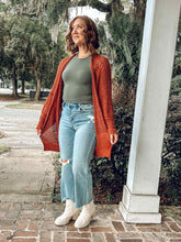 Relaxed Knit Cardigan | Rust