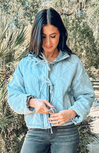 Washed Quilted Tie Jacket | Lt. Denim