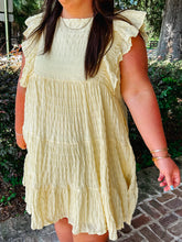 Textured Shadow Curvy Dress | Yellow