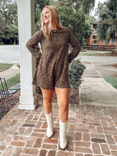 Leopard Print Long Romper | Olive