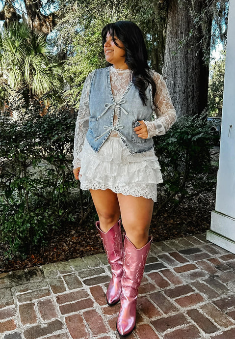 Lace Ruffle Shorts | White