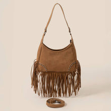Fringe Belt Decor Shoulder Bag | Dark Brown