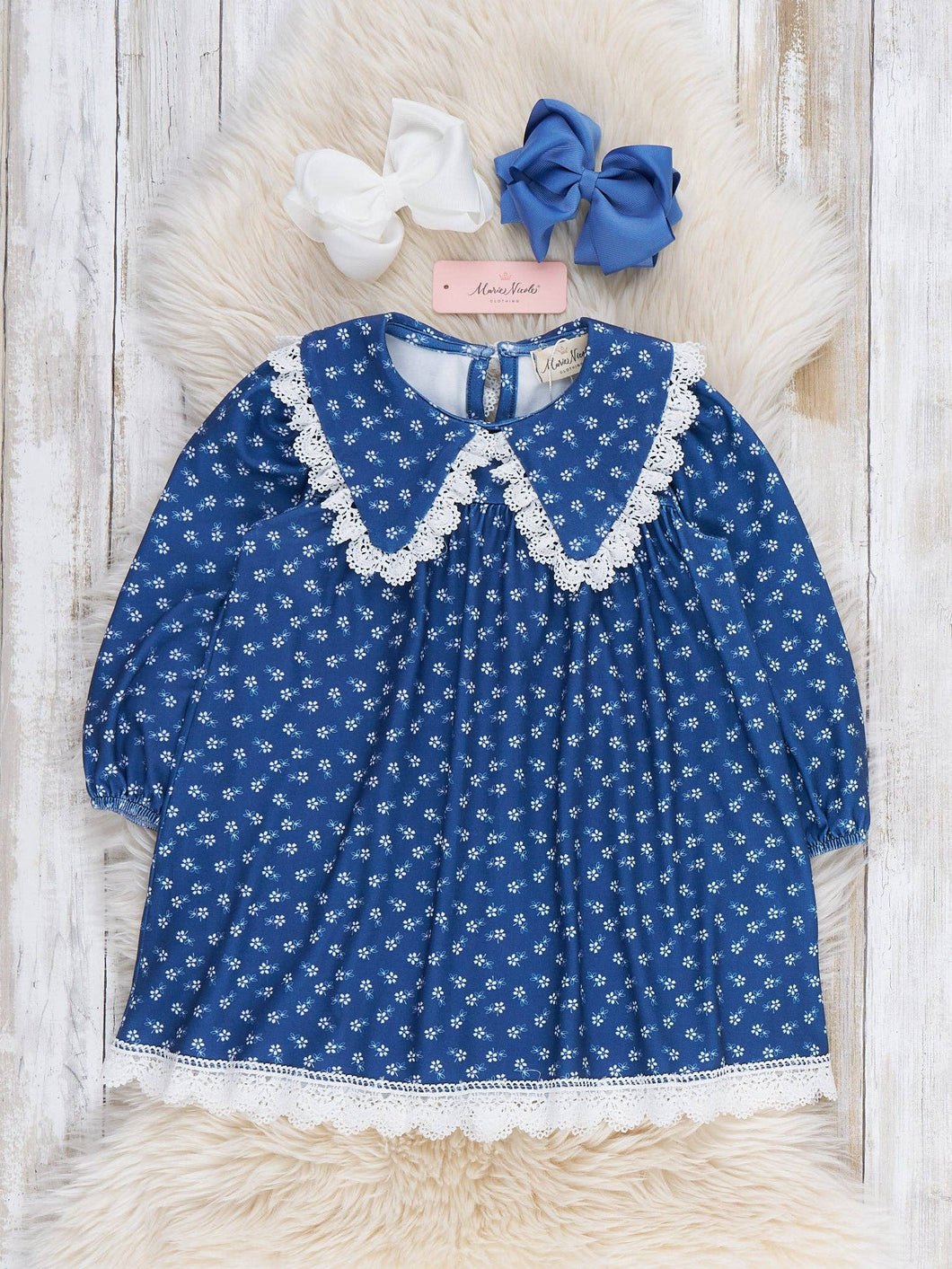 Lace Bloom Floral Collar Dress