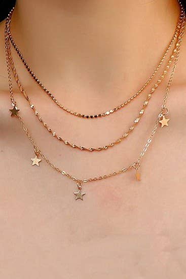 Star Necklace Layered | Gold
