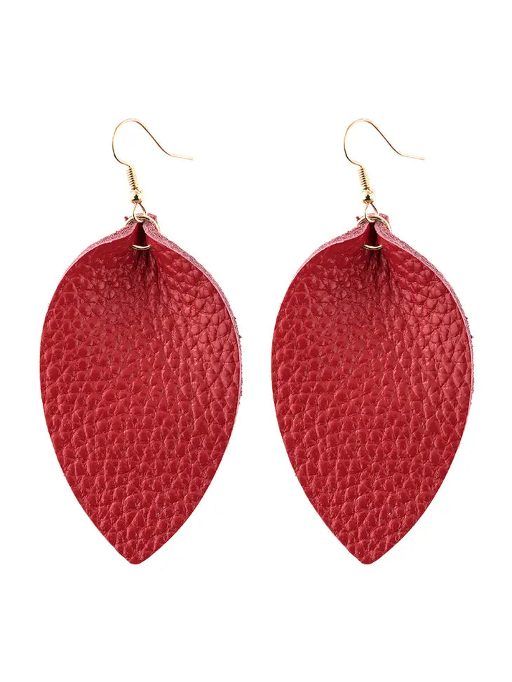 picture 1 Pinched Drop Earrings | Red