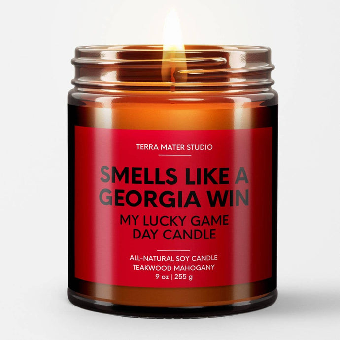 Smells Like A Georgia Win Game Day Candle | Teakwood + Mahogany