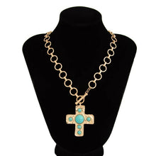 Hammered Cross Toggle Necklace