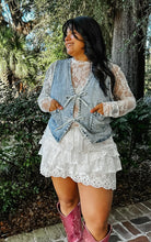 Washed Denim Tie Vest | Light