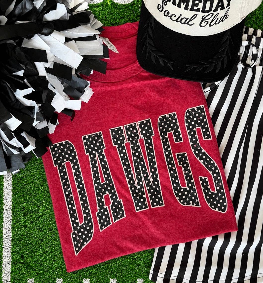 Dawgs Polka Dot Tee | Heather Red