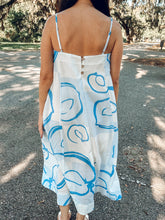 Abstract Peach Print Maxi | Blue