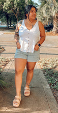 Mid Rise Utility Denim Shorts