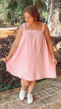Glow Button Strap Dress | Pink