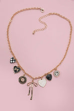 Charm Checkered Bow Necklace
