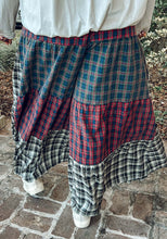 Patchwork Plaid Wide Leg Pant