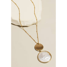 Pearlescent Disc Pendant Necklace