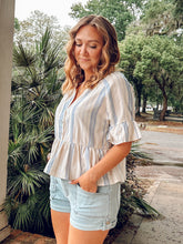 Bell Striped Top | Blue