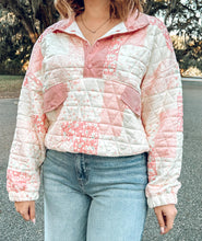 Quilted Floral Quarter Top | Pink