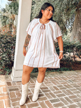 Fall Piped Boho Dress | White