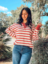 Striped Knit Sweater | Rust