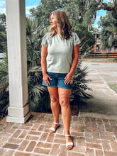Eyelet Ruffle Top | Sage