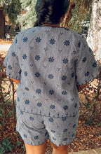 Floral Embroidered Set | Navy