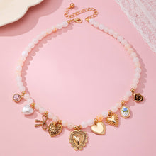 Beaded Charm Necklace | White