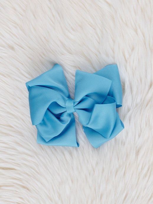 Double Layer Bow 5 Inch | Copen Blue