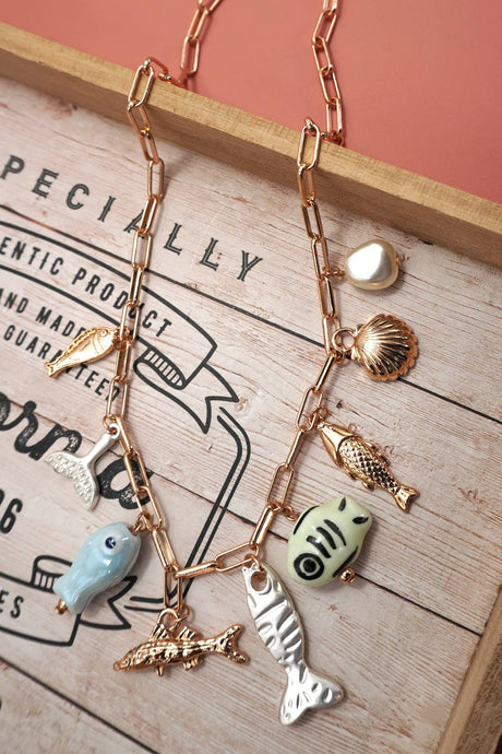 Ocean Porcelain Fish Necklace