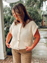 Oversize Button Down Vest | Cream